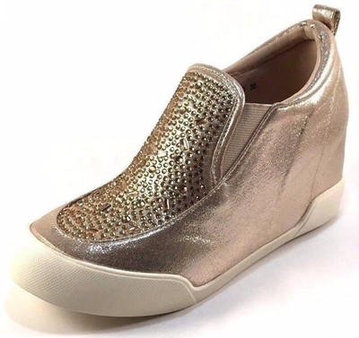 gold wedge sneaker
