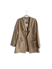 JACK BB Dakota Toffee Cover Story Trench Jacket Lightweight Open Front Large NWT