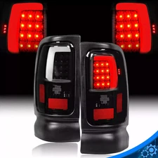 For 1994-2001 Dodge Ram 1500 94-02 2500 3500 Red LED Tube Tail Lights Lamps Pair