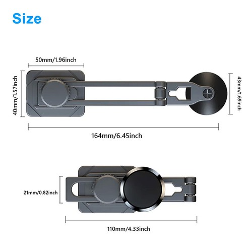 720° Magnetic Car Phone Holder Stand Foldable Dash Mount for Samsung iPhone 14 - Picture 9 of 15