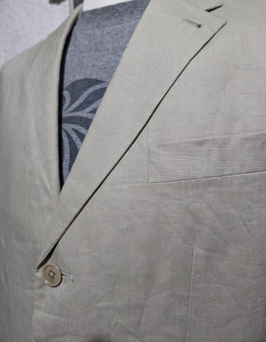 100% Linen NEXT suit jacket blazer coat Chest 42 Beige Single breasted - Picture 5 of 6