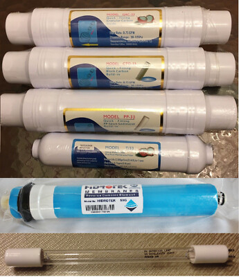 5 or 6 Stage W01 RO Water Filter System Refill Filter Kit + RO 50G + UV 6w Lamp