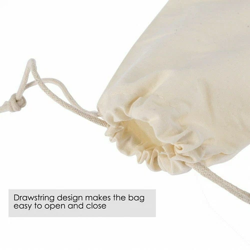 100 Pcs Cotton Muslin White Drawstring Bags Large Bulk Herbs Tea Spice Bag - Picture 4 of 8