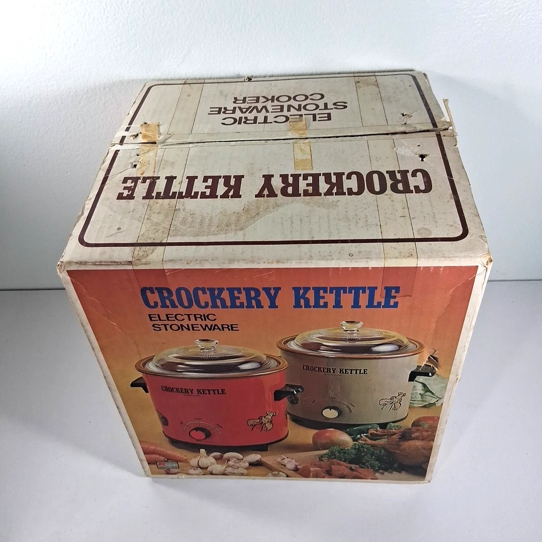 NOS 70's Avocado Green Crockery Kettle Stoneware Slow Cooker Crock Pot Japan
Opens in a new window o