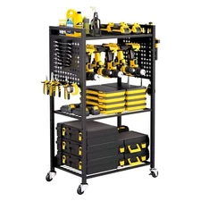 VEVOR 4-tier Tool Organizer Cart,150 lbs Load Capacity,Floor Stand Rolling Drill