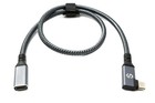 SYSTEM-S USB4 USB 40 cm Kabel Typ C Stecker zu Buchse Winkel geflochten 40