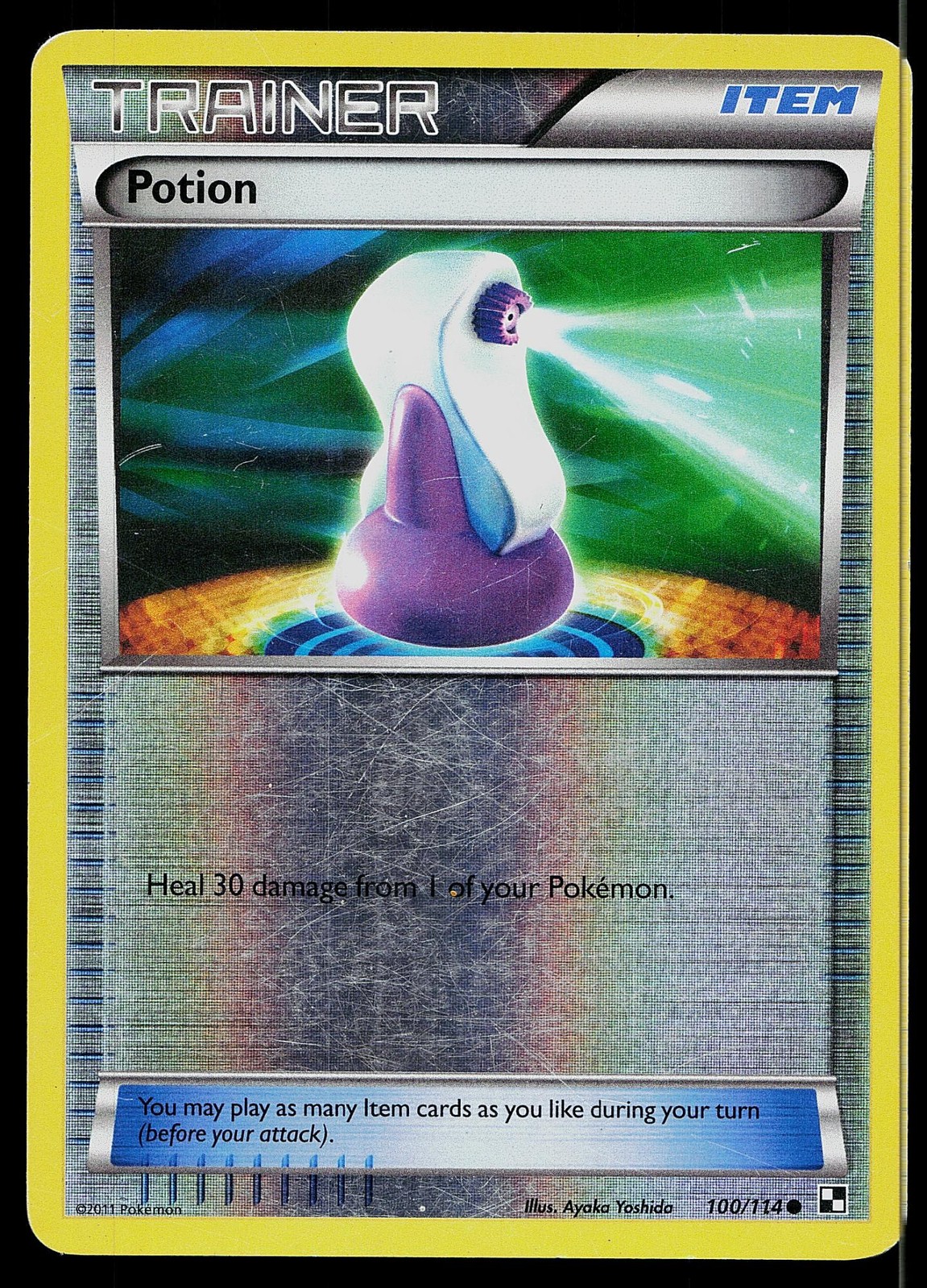 Pokemon Card Black & White Potion 100/114 Common Reverse Holo