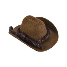 Brown Mini Cowboy Hats for Crafts Dolls Wedding, 6.5cm x 7.1cm x 3cm