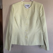 Rafael 2-Piece Skirt Suit Set   Size 6   Light Yellow/Green Textured Vintage