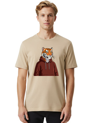 Tiger-Hoodie-7 Mens Graphic Tee, 100% Cotton, Casual Summer Wear