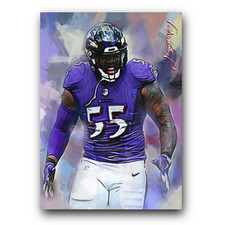 Terrell Suggs #2 Art Card Limited 8/50 Edward Vela Signed (Baltimore Ravens)