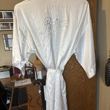 Victoria's Secret White Satin Robe Bridal Collection One Size