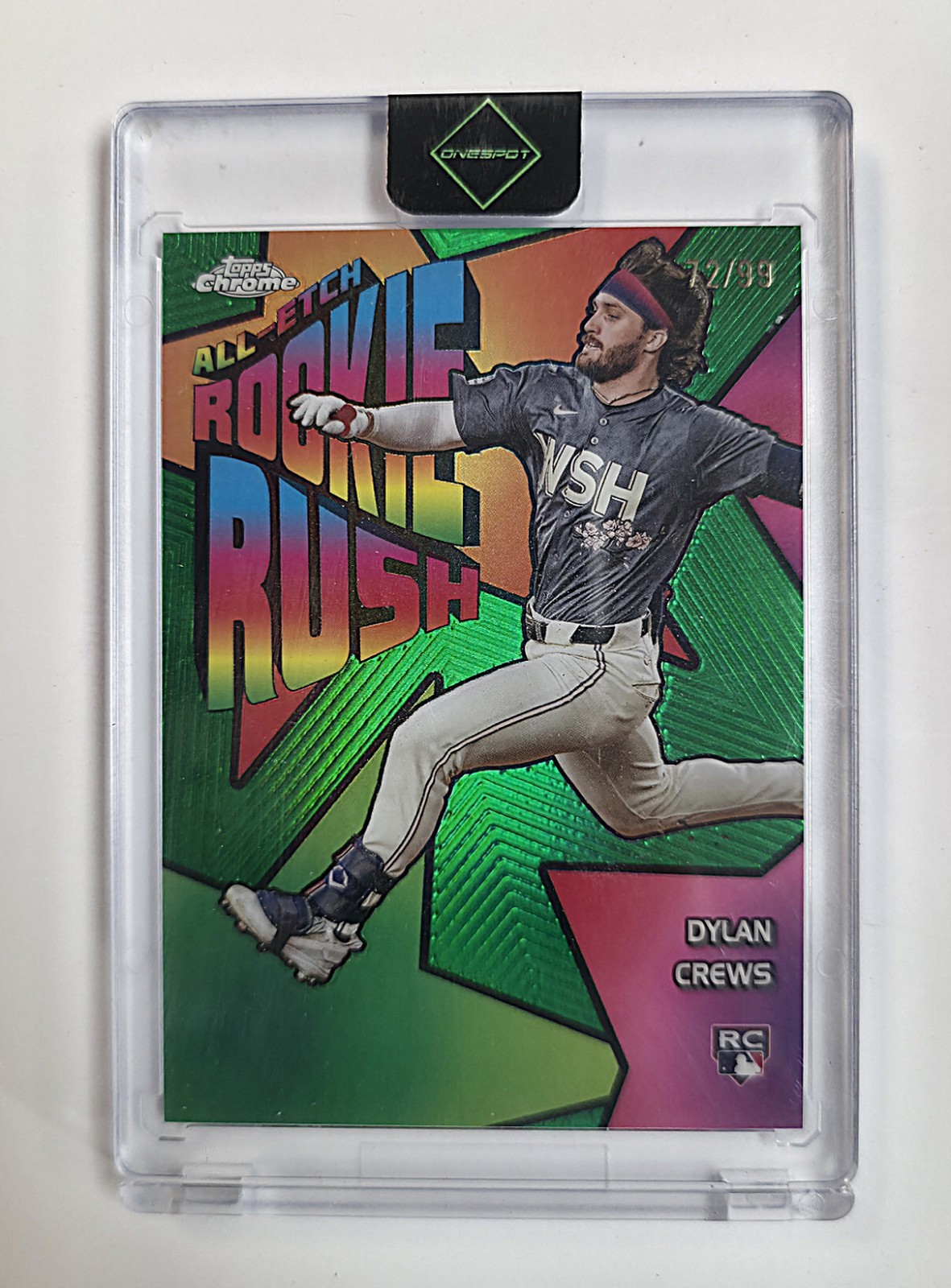 2025 Topps Chrome Dylan Crews All-Etch Rookie Rush Green /99 RC Nationals