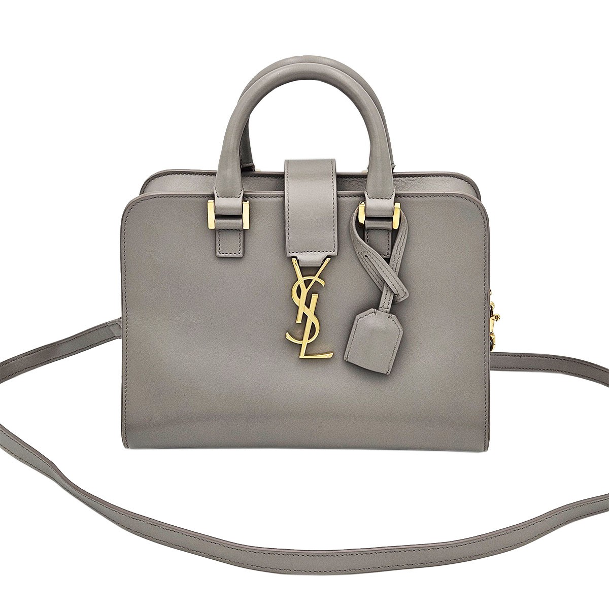 Saint Laurent Grigio Vitello Oro Monogramma Cabas Bambino 2WAY 472466 128859905