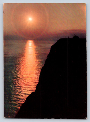 Vintage North Cape Norway Sunset Postcard Mittet Printed in Norway