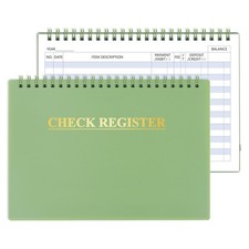 Checkbook Register, Check Registers for Personal Medium 8.4" x 6.1" , Green