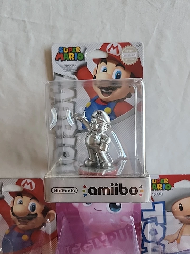 Super Smash Bros Amiibo Silver Mario Jiggly Puff Toad Nintendo Switch Wii U - Imagem 3 de 4