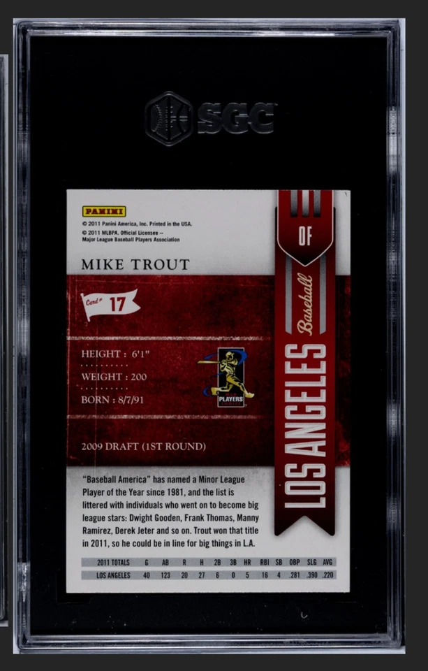 Boleto de temporada 2011 Playoff Contenders Mike Trout novato RC SGC 9 MVP Angels #17 Foto 2 de 2