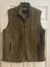 Golden Bear Men Vest Quilted Leather Vest Size Large Olive