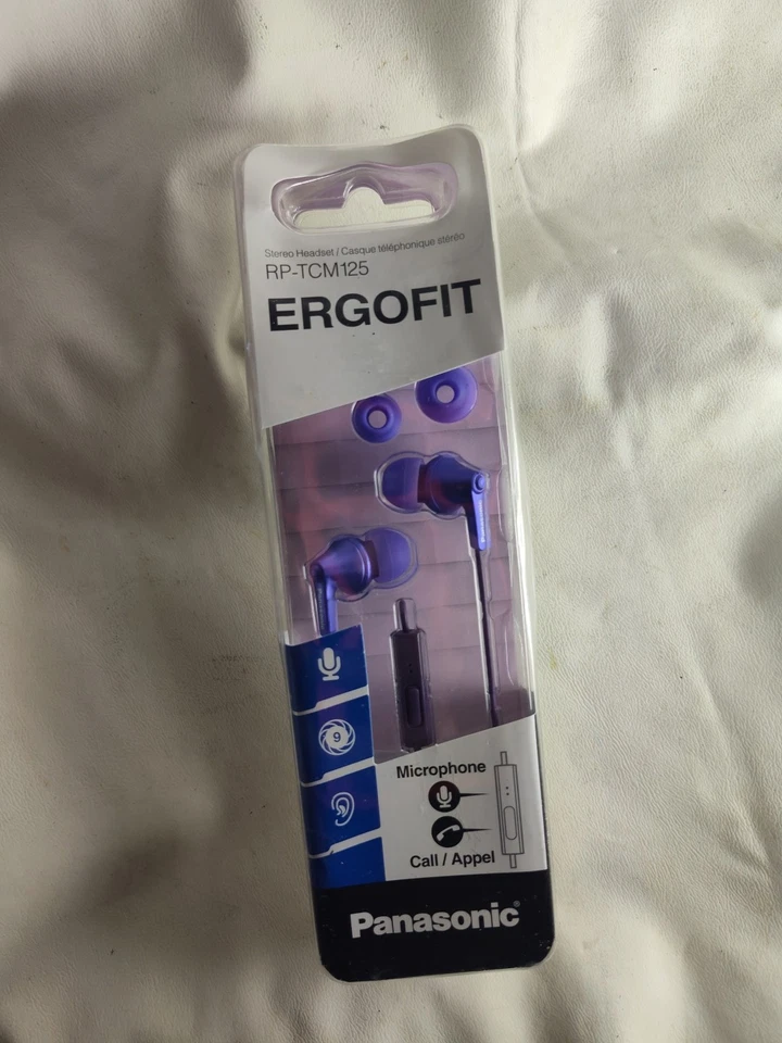 Auriculares internos violeta Panasonic RP-HJE125 ErgoFit conector de 3,5 mm  Foto 2 de 4