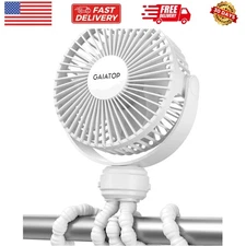 Mini Portable Stroller Fan, Battery Operated Small Clip on, Detachable 3 Spee...