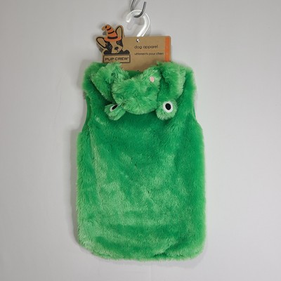 NWT Pup Crew Dog Apparel Sz Lg (21'' Chest) Green Frog Outfit Costume Faux Fur