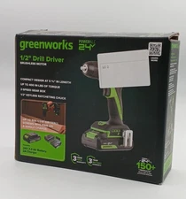 Greenworks Powerall 24V 1/2" Drill Driver 2.0Ah Battery, 2A Charger
