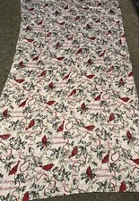 Fraiche Maison Merry Christmas Tablecloth Cardinals, Holly, Peace, Noel, Etc.