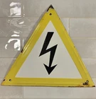 Vintage Tin Enamel Porcelain Sign Industrial --1970's--Belgium High Voltage RARE