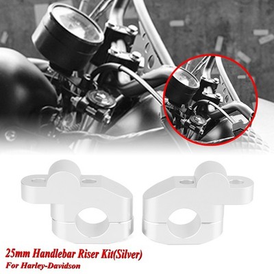 Motorcycle Handlebar 25mm Handle Bar Riser Adapter For Harley Kawasaki Silver