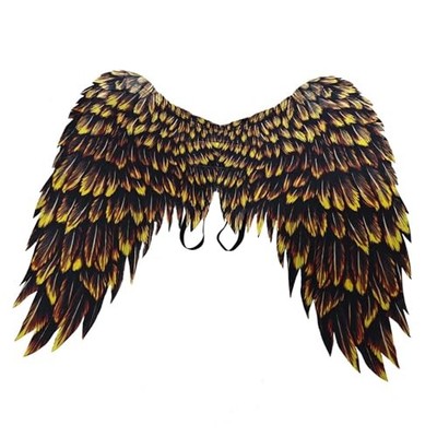 Startist Halloween Cape Flügel, 3D gedruckte Federn, schwarze Flügel für Ball Bühne P