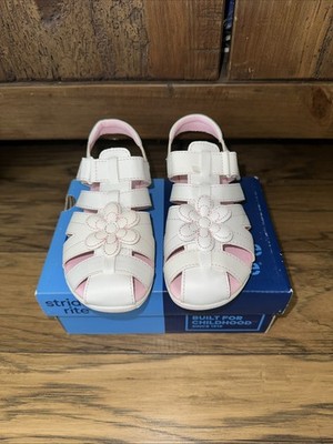 Stride Rite Kiernan White 11.5 M Girls Flower Sandals