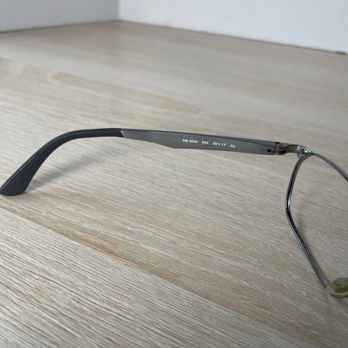 Occhiali da sole Ray-Ban RB3534 004 SOLO MONTATURE canna di fucile argento cerniera flessibile 59-17 - Foto 4 di 8