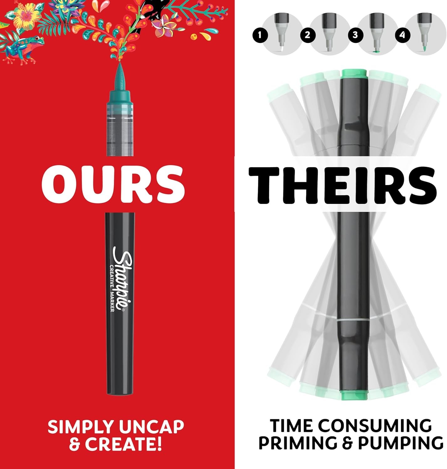 Sharpie Creative Markers, Water-Based Acrylic, Brush 12 Count, Multicolor 