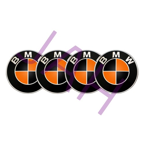 PEGATINA ENVOLTURA SUPERPOSICIÓN CALCOMANÍA INSIGNIA EMBLEMAS TAPAS NEGRO BRILLANTE Y NARANJA PARA MODELO BMW. - Imagen 5 de 12