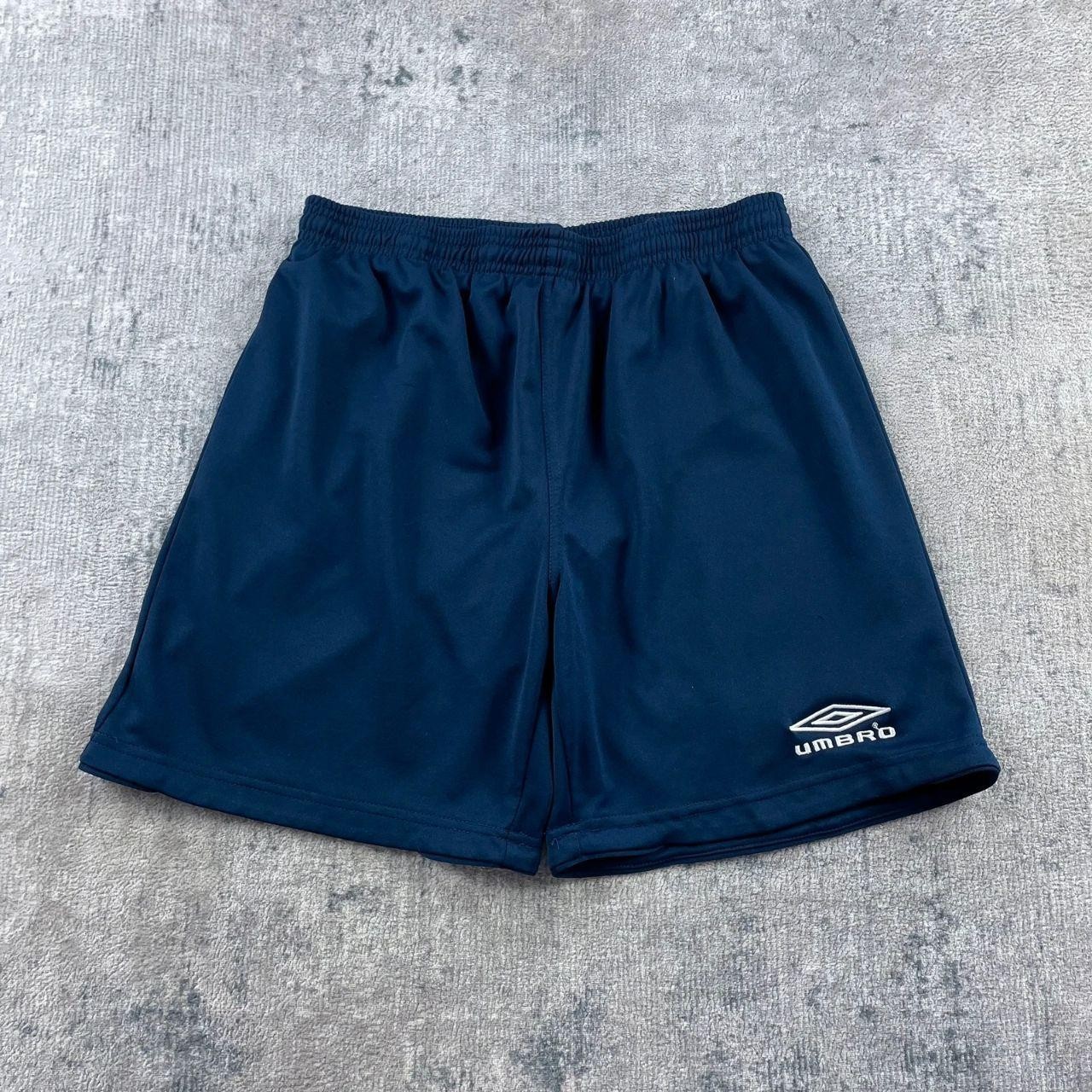 UMBRO Shorts Mens Medium Navy Y2K Relaxed Spell Out Embroidered