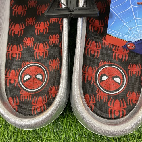 Spiderman Slides Metallic Silver Mens Size 9 Ground Up - Picture 5 of 11