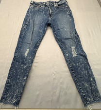 Woman's True Religion Jennie Mid Rise Acid Washed Skinny Jeans Size 34