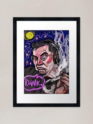 Elon Musk Smoking a Falcon 9 Raketen gerahmtes Wandbild Poster Leinwanddruck Bild