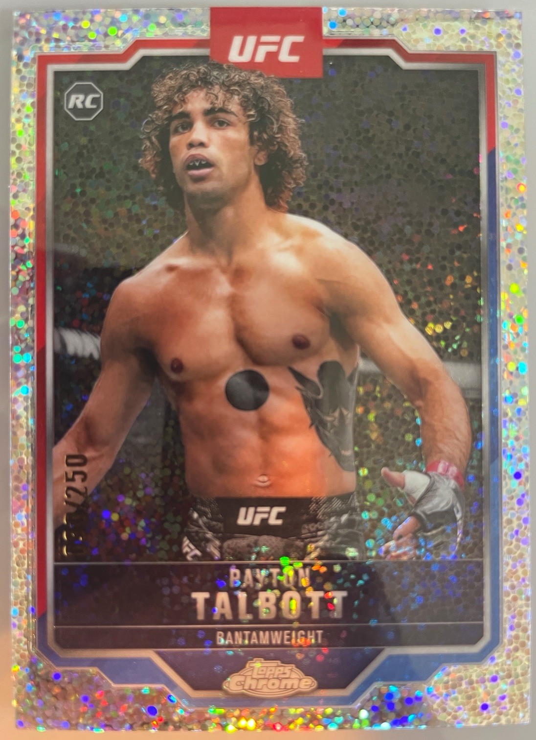 2025 Topps Chrome UFC # 141 Payton Talbott Rookie Speckled Refractor /250