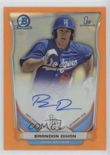 2014 Bowman Chrome Prospect Orange Refractor 22/25 Brandon Dixon Auto 0nr3