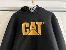 Caterpillar Trademark Men's Hooded Sweatshirt, Black Yellow , Medium