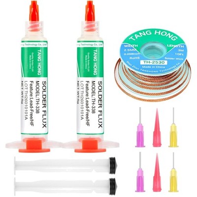 Flussmittel Löten 5ML No-Clean Bleifreies, Hochaktives Entlötlitze Set für El...