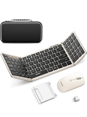 Foldable Keyboard and Mouse, Samsers Folding Bluetooth Keyboard Combo, 2.4G +...