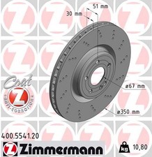 2x Bremsscheibe COAT Z ZIMMERMANN 400.5541.20 f&uuml;r MERCEDES KLASSE W177 V177 W247
