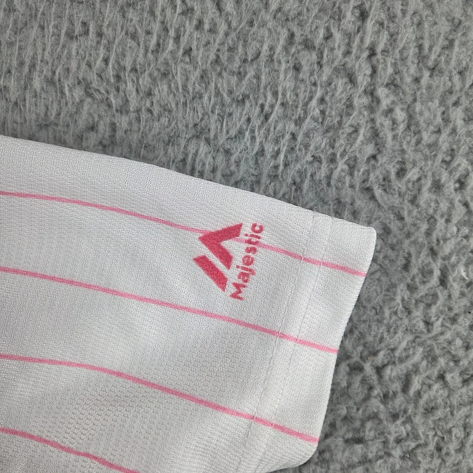 Camiseta de béisbol Chicago White Sox MLB bebé niña 18 meses blanca rosa majestuosa Foto 4 de 4