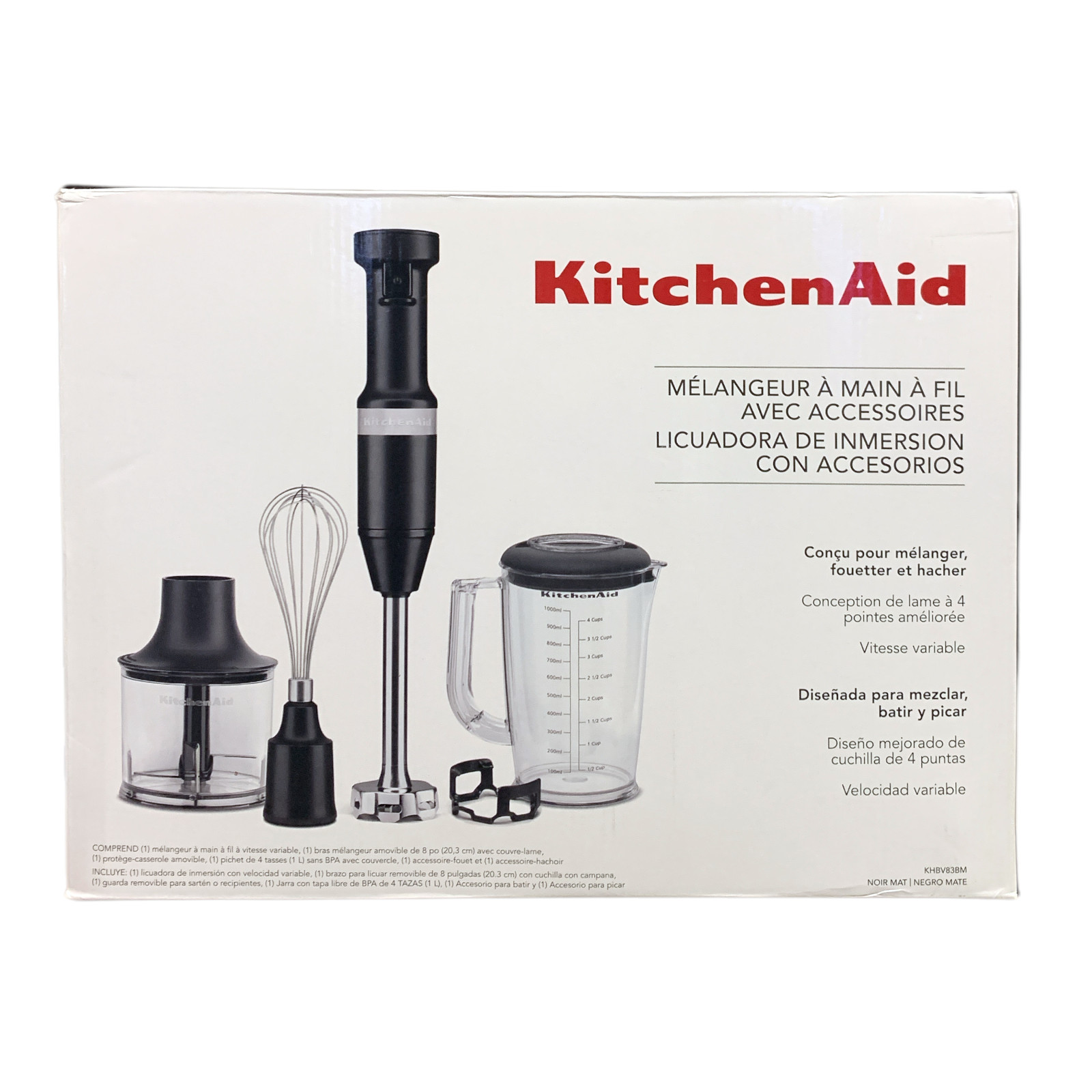 KitchenAid Corded Variable-Speed Hand Blender with Accessori