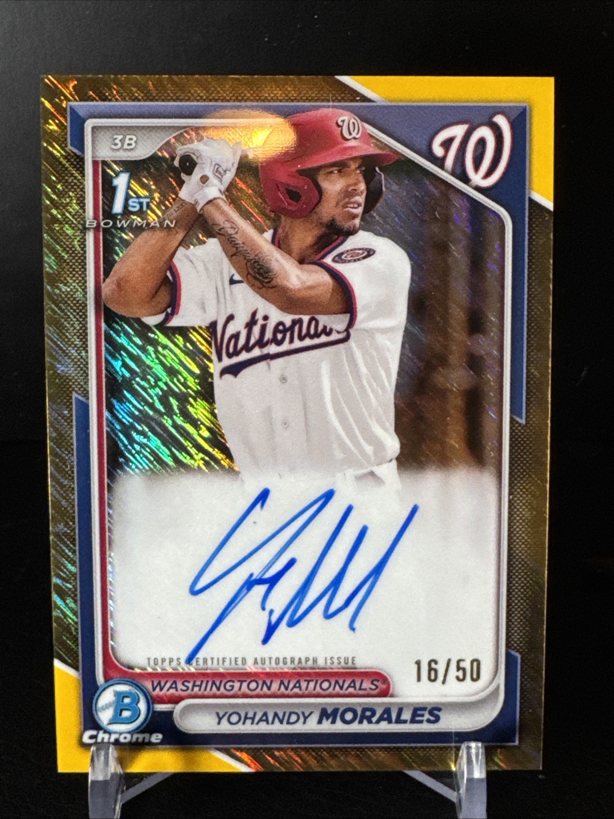 2024 1st Bowman Chrome Auto Yohandy Morales #CPA-YM #16/50 Gold Shimmer AU RC