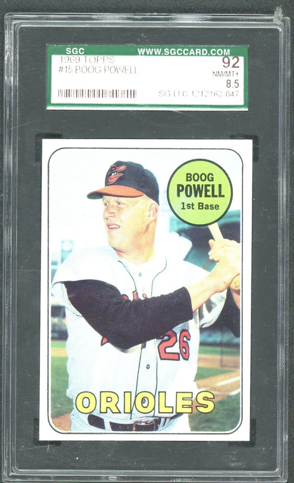1969 Topps Baseball Boog Powell SGC 8.5