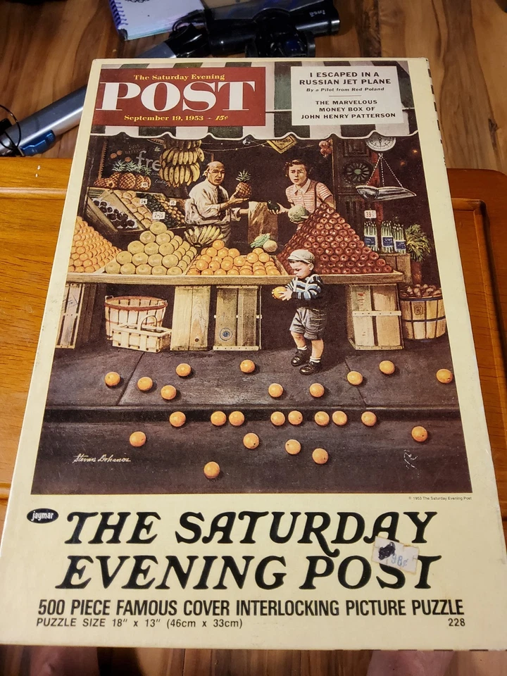 Vintage Jaymar Puzzle 500pc — Saturday Evening Post Cover Sept 19, 1953 — Fruit  Foto 2 de 4